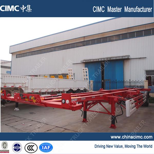 Quality container chassis , single axle 40 tons 20ft 40ft skeletal container chassis trailer for sale
