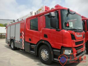 Wholesale Double Cabin 6 Seats Aerial Work Platform Truck with Four Section Telescopic Boom from china suppliers