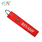Metal Ring Polyester Keychain , Merrow Border Personalized Fabric Keychains