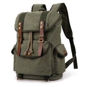 Wholesale Men Women Canvas Vintage School Backpack With Two Side Pockets from china suppliers