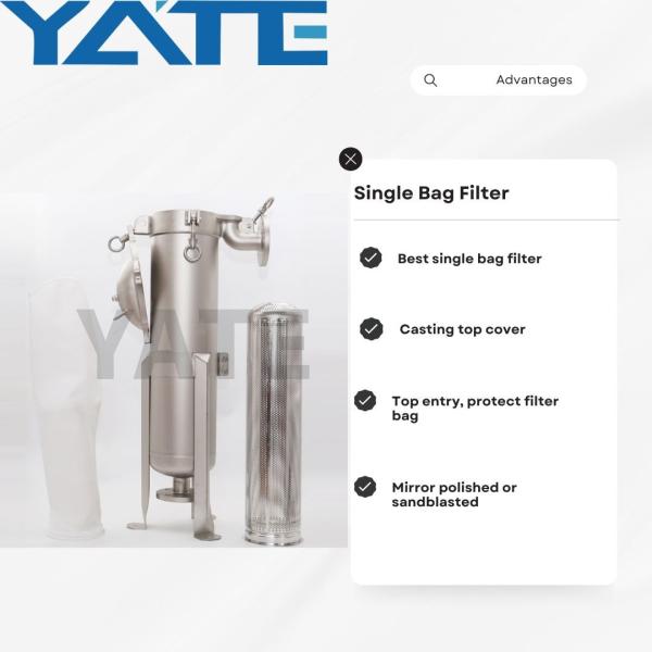 Stainless Steel Bag Filter Housing Single Filter Housing For Wine Beverage Water