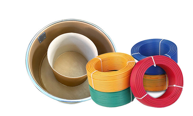 Bulk Metal Lid Kraft Paper Drum Cable Storage Drum 20cm With Handle