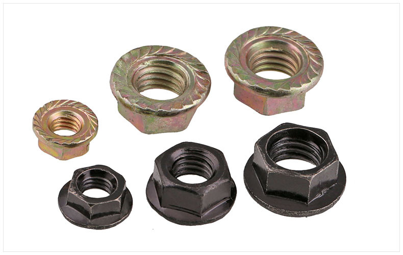 Class 8 Zinc Plated Steel Hexagon Nuts With Flange DIN6923 Flange Lock Nuts