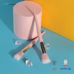 Cosmetic Synthetic Hair Makeup Brush Set With V Shaped Ferrule Plastic Handle