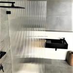 Solid Frameless Fluted Moru Tempered Frosted Glass Panel for Shower Screen