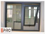 French Vertical Aluminium Double Glazed Awning Windows With Powder Coating