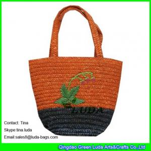 Wholesale LUDA fashion wheat straw handbag hand embroidery straw bags for kids from china suppliers