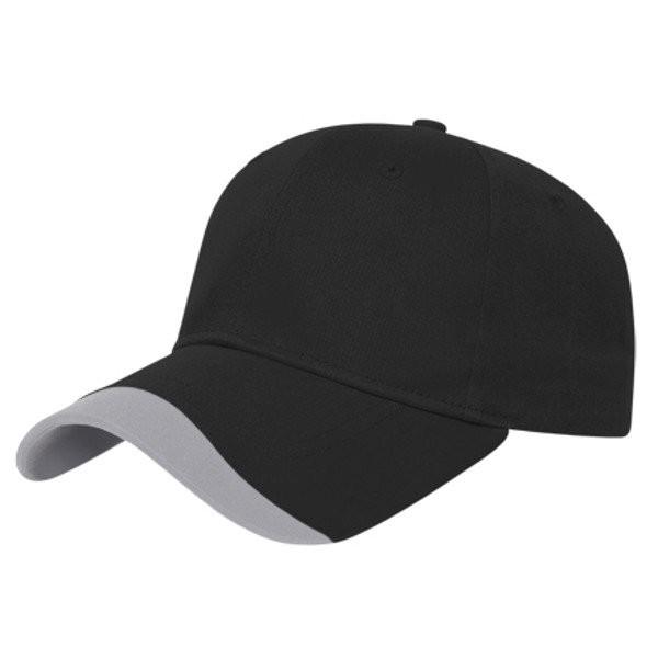 Flex Twill Structured Fitted Unisex Baseball Caps Black Color Custom Embroidered