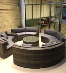 Patio round wicker sectional outdoor furniture PE rattan garden sofa sets