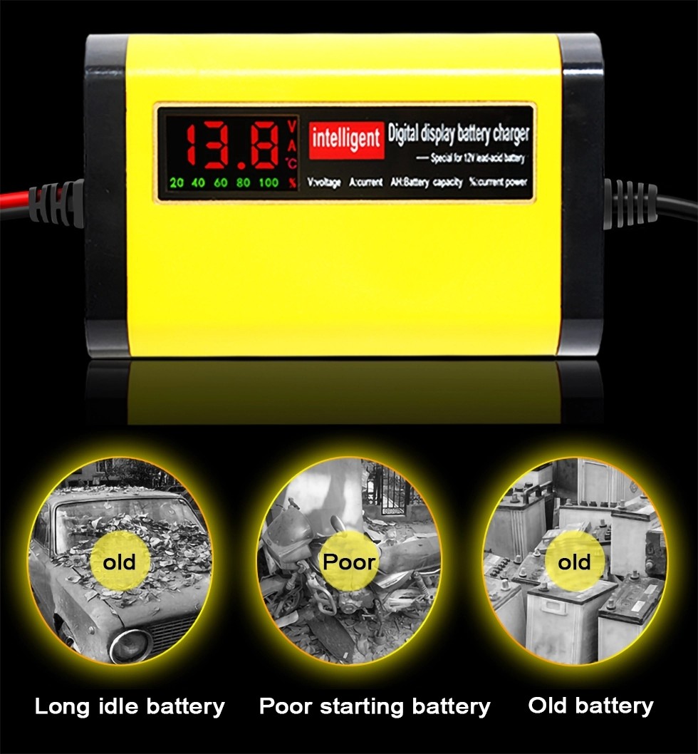 Universal EV 12V2A Portable Car Battery Charger