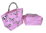 Eco-friendly Recyclable Flowers Purple PP Woven Shopping Bag With PVC Handle
