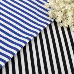 Skin Friendly 100 Cotton Striped Fabric , Sweatshirt 193cm Striped Lycra Fabric