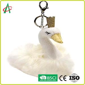 Wholesale CPSIA Stuffed Swan Princess Flash Key Chain For Girls from china suppliers