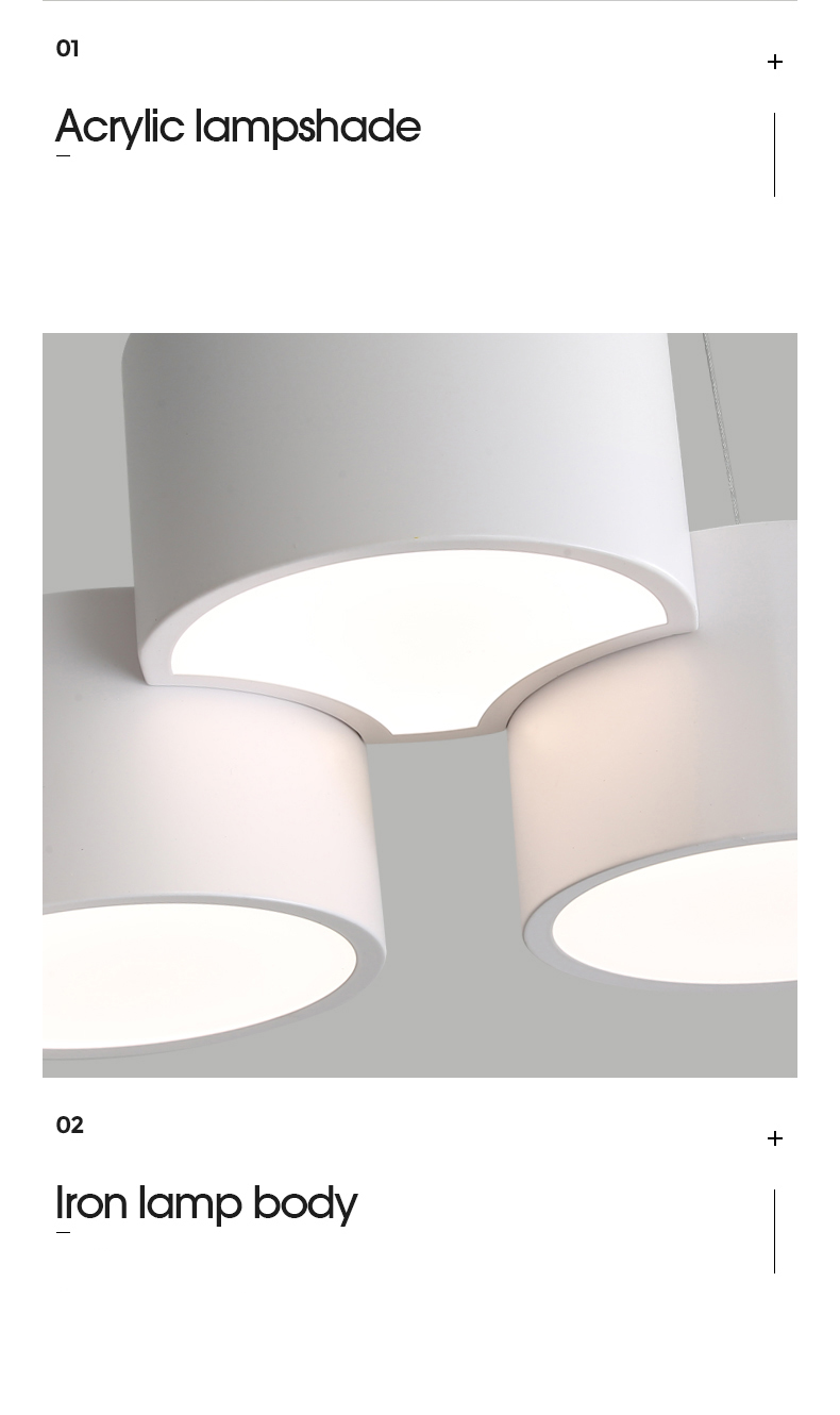 Modern Simple circular Chandelier Dining Room Kitchen Living Room white Chandelier (WH-MI-396)