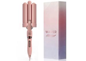 Wholesale LCD Temperature Display Three Barrel Hair Waver for Beachy Frizz Free Waves from china suppliers