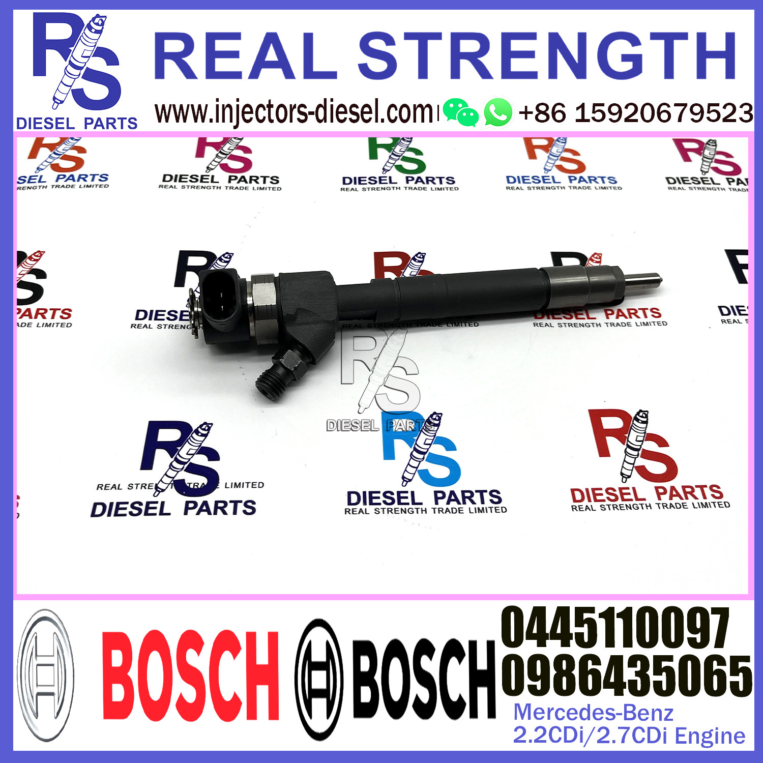 Diesel Fuel Common Rail Injector 0445110097 0445110096 0445110095 0986435065 For Mercedes-Benz 2.2CDi/2.7CDi Engine