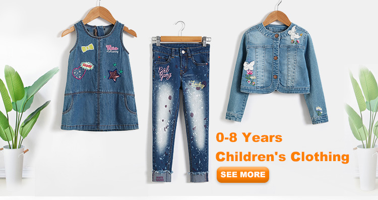 Summer Casual Baby Girl Denim Dress No Sleeves With Embroidery Sequin Patch