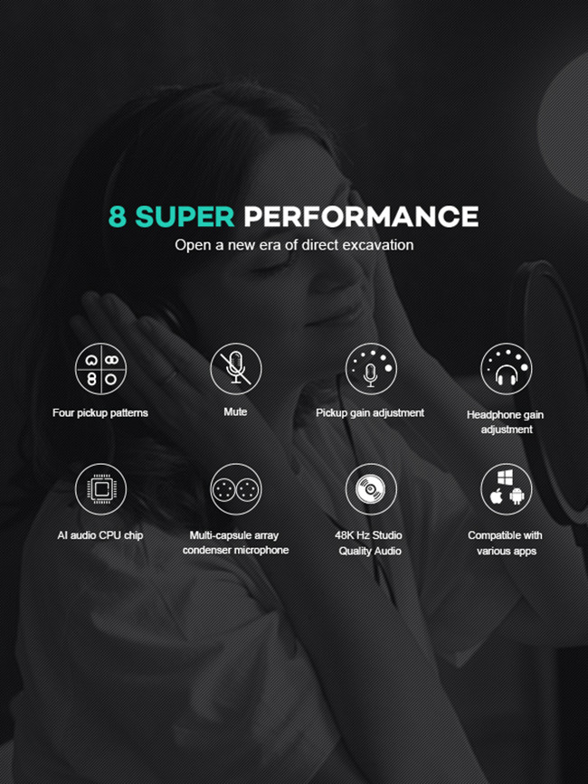 Professional Studio Condenser Microphone For Gaming Youtube Live Streaming