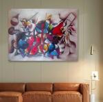 Handmade Abstract Oil Painting On Canvas Color Violin Music Figure Wall Art for