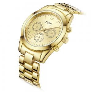 Wholesale 24k Gold Brass Wrist Watch , Quartz Japan Movt Womens Watch Water Resistant from china suppliers