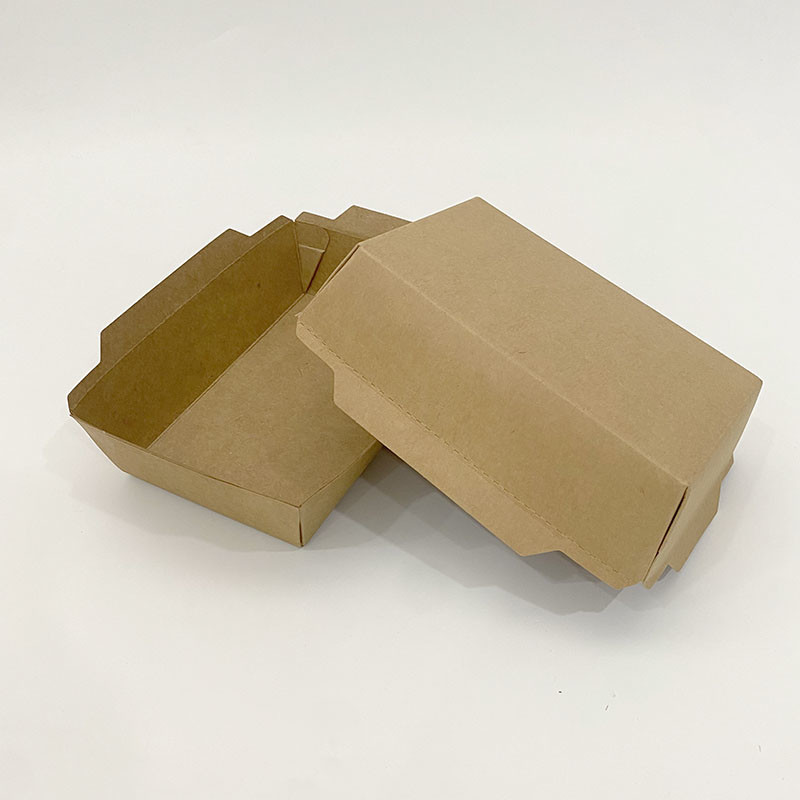 Printable Kraft Food Paper Trays Biodegradable For Barbecue Fries Packaging