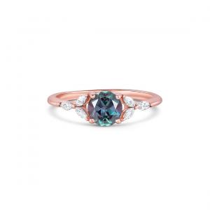 Wholesale Sterling Silver Vintage Alexandrite Ring Rose Gold Filled Rings For Women Gemstone Statement Minimalist Ring Jewelry from china suppliers