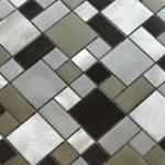 Black white blend metal mosaic tile puzzle pattern quieter fashion