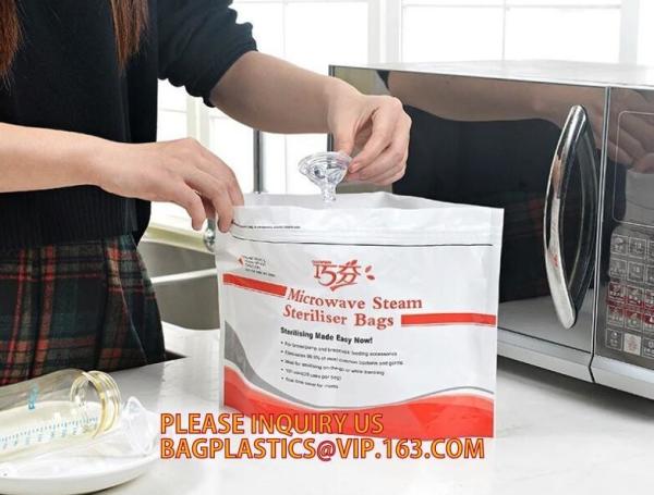 Mircowave steam sterilizer bag, steriliser bag,LDPE soft milk white plastic bag