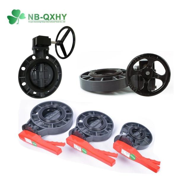 Stainless Steel Geartype Red Handle PVC UPVC 3" 4" 6" Inch Butterfly Valve with