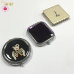 Hot Sale Portable Round Folded Compact Mirrors Rose Gold Silver Plated Pocket