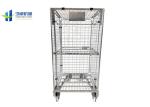 Cargo Storage Wire Cage Trolley Zinc Plated Finished Mobile Cage Trolley