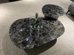 Modern European Style Marble Top Metal Base Coffee Table Set