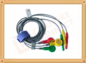 Wholesale Durable Din Style Safety 3 Lead Ecg Cable With PU Material , IEC Standard from china suppliers