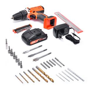 Wholesale 20V Variable Speed Cordless Drill 44pcs Cordless Drill With 2 Batteries And Charger from china suppliers