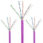 Bulk Cat5e Ethernet Cable 1000ft Spool Solid UTP 24AWG 100MHz Purple (0.48mm)