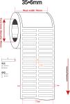 35mmx6mm Thermal Transfer Adhesive Label 1mil White Matte High Temperature
