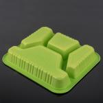 4 Compartment Disposable 23.5*20.5*3.5cm Airline Food Tray