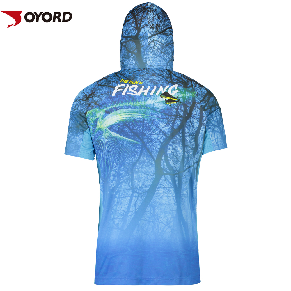 Professional Custom Fishing Jerseys Skin Friendly Loose Cut Fit High Resolution Sublimation