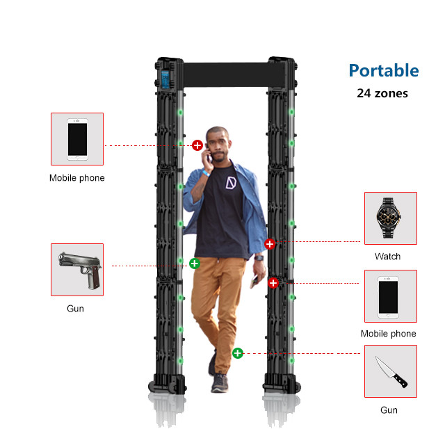 Foldable Mobile IP67 16 Zones Door Frame Metal Detector