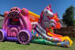 Kids Party Princess Carriage Bounce House With Slide Commercial Inflatable