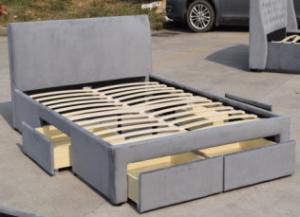Wholesale Home Furniture Queen Size Fabric Bed Frame Velvet Fabric Bed Frame With Storage Drawers from china suppliers