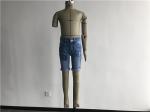 Light Wash Boys Denim Jeans , Stretch Denim Shorts With Patch / Rip TW78601