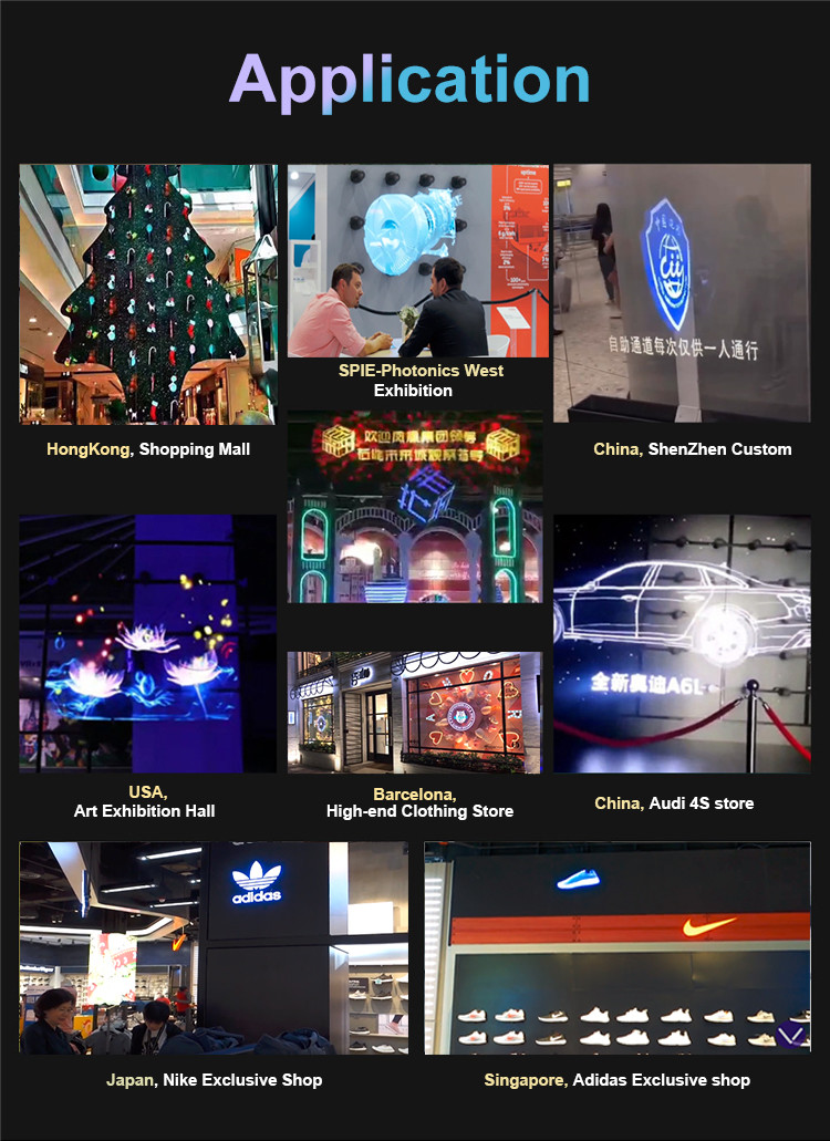 20CM Indoor Advertising Equipment 3D Hologram Fan For Christmas Supermarket Bar New Digital Signage Displays