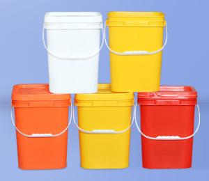 Wholesale Chemical Resistant White Square Plastic Bucket with Handle and Lid from china suppliers