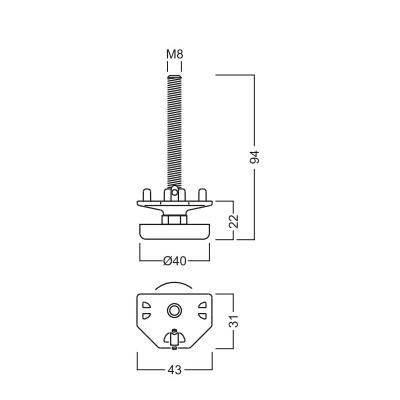 S240 Adjustable foot of eight way extrusion,Components of Octanorm Similar