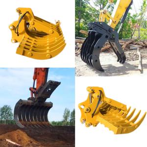 Wholesale Durable Forestry Rake For Excavator , Q355B Excavator Rake Bucket For Hitachi Zx200 Zx300 from china suppliers