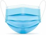 Blue Disposable 3ply Disposable Face Mask Non Woven 14 Grams