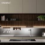 Modern Minimalist Style Stainless Steel Solid Wood Kitchen Cabinet Kitchen