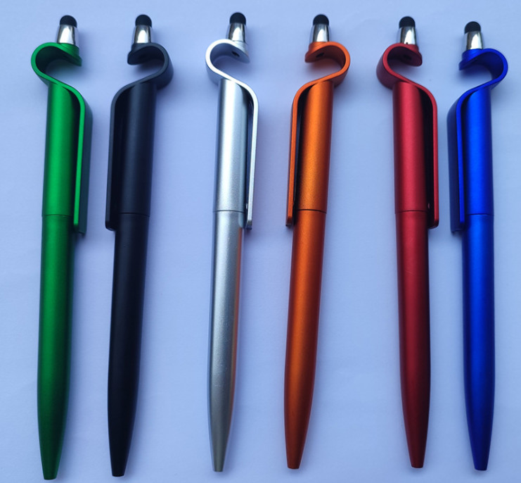 Supply mobile phone holder ballpoint pen twist promotion pen love shape touch screen pen twist capacitor advertising pen