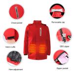 Machine Washable Rechargeable Men Women 4 Heating Zones Electric Hooded Winter